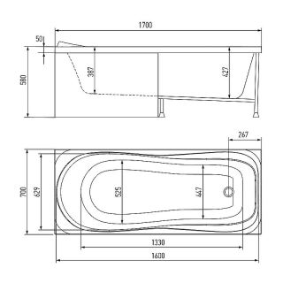 Акриловая ванна Alex Baitler SAIMA 170х70