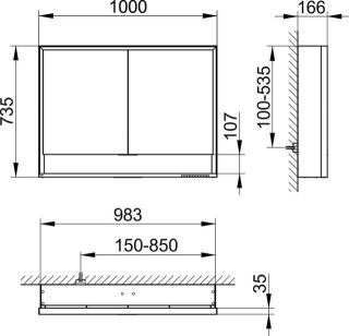 Зеркальный шкаф с подсветкой Keuco Royal Lumos  14304171301 100 см