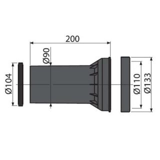 Прокладка + соединитель + прокладка соединителя AlcaPlast M902