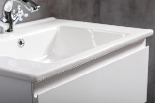 Тумба под раковину Armadi Art Capolda 65см белый + белая ручка 849-065-W