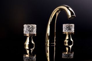 Смеситель для раковины Boheme Crystal золото 297-CRST