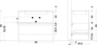 Консоль под раковину Armadi Art Loft 100см чёрный 893-100