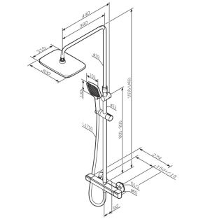 Душевая стойка с термостатом Am.Pm Func F078F422 чёрный