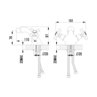 Смеситель для биде Lemark Vintage (LM2808B)