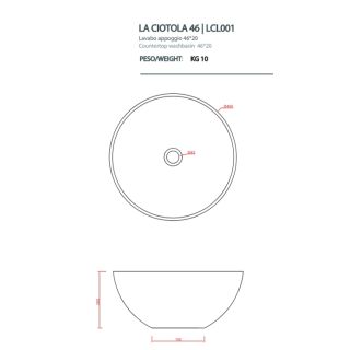 Раковина ArtCeram  LA CIOTOLA LCL001 01 00 белая 46 см