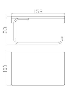 Держатель для туалетной бумаги с полкой Wonzon & Woghand Eclipse WW-9126-BL чёрный