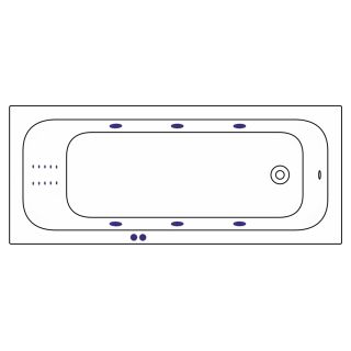 Гидромассажная ванна WHITECROSS Vibe 0105.170070.100.LINENANO.CR 170x70 см Line Nano хром