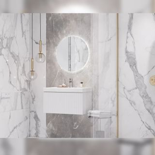 Тумба под раковину подвесная Velvex Compo tp.COM.9696.70.1Y белый глянец, 70 см