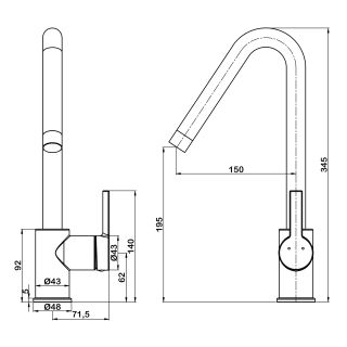Смеситель для кухни Swedbe Select 2742GO золото