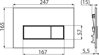 Кнопка управления AlcaPlast хром матовый  M572
