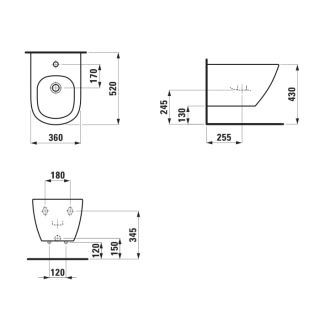 Laufen Lua Биде подвесное 52x36см