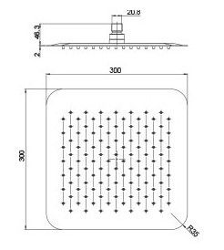 Верхний душ Paini 50CR759UPQ30E 30см хром