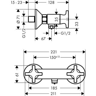 Смеситель Hansgrohe Logis 71260000 для душа