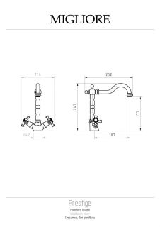 Migliore Prestige 31616 смеситель для раковины, золото