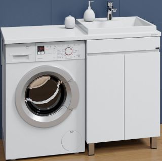 Тумба под раковину для стиральной машины СанТа Марс 700304 59см белый