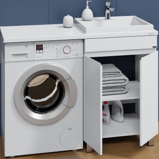 Тумба под раковину для стиральной машины СанТа Марс 700304 59см белый