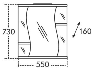 Зеркальный шкаф СанТа Лира 101052 55см белый