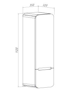 Шкаф-колонна Runo Ницца 35 дуб натуральный графит правый (00-00002129)
