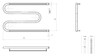Водяной полотенцесушитель Тругор М1 с креплениями и полкой 50x60см хром М1/5060Пs