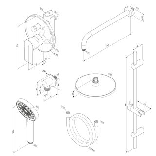Встраиваемая душевая система Damixa Apollo 947530000 хром