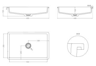 Встраиваемая раковина Salini Marea 14 S-Stone 1802214M 60см белый матовый