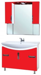 Зеркало-шкаф с подсветкой Bellezza Лагуна 105см красный 00000001087