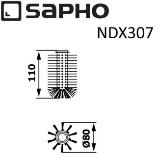 Сменная щётка для ёршика Sapho белый NDX307