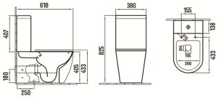 Унитаз CeramaLux 2166XMB с бачком и сиденьем Микролифт