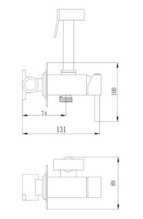 Гигиенический душ со смесителем Haiba HB5512-7 чёрный матовый