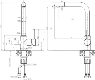 Смеситель для кухни GranFest 3611 кашемир