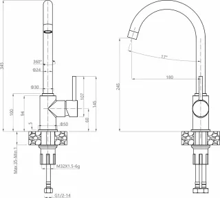 Смеситель для кухни GranFest  3650 песочный