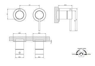 Встраиваемый смеситель для душа Gessi 316 54077.727 брашированная латунь