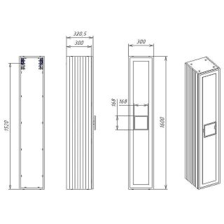 Шкаф-пенал La Fenice Cubo FNC-05-CUB-BG-30 подвесной Синий матовый 30 см