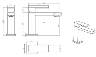 Смеситель для раковины Boheme Qubic 471-MG золото матовое