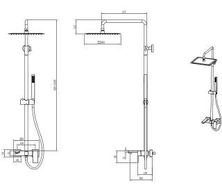 Душевая стойка Boheme Qubic 478-CR хром