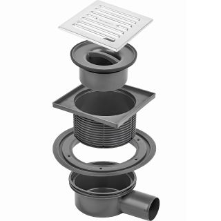 Трап с мульти-сифоном BETTOSERB 14702509 Superior Quadro 15х15 горизонтальный выпуск