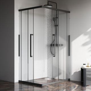Душевой уголок AM.PM Func W84G-403-12090-BТ 120х90 профиль Черный матовый стекло прозрачное