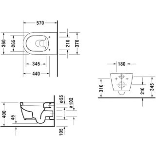 Унитаз Duravit ME by Starck 25280900001 подвесной белый