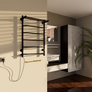 Электрический полотенцесушитель Altasan Горизонт П Горизонт8050ПЧМ с полкой Черный муар 80х50