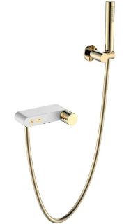 Смеситель для ванны Boheme Stick 123-WG белый матовый/золото