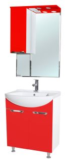 Зеркало-шкаф с подсветкой Bellezza Альфа 55см левый красный 00000005254