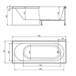 Акриловая ванна Timo Roha ROHA1770 170x70 см