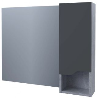 Зеркало-шкаф Stella Polar Абигель 100см серый/цемент SP-00001063