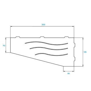 Металлическая полка RGW MT-01W 49279901-01 угловая Белая