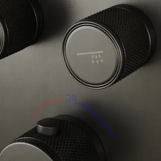 Душевая система Sancos SC3006GMG с термостатом чёрный матовый