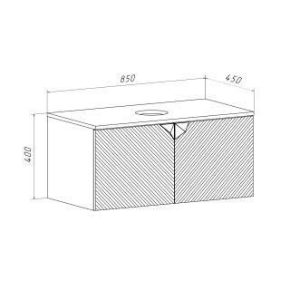 Тумба RUNO Андорра 85 графит дуб коньячный подвесная под накладной умывальник (00-00002016)