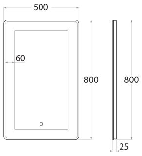 Зеркало с подсветкой Art&Max Latina 50x80см AM-Lat-500-800-DS-F