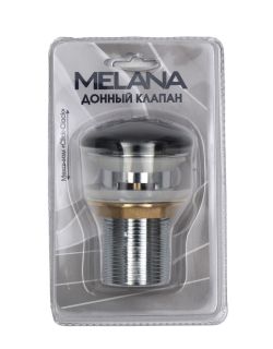 Донный клапан Melana MLN-335300B с переливом чёрный