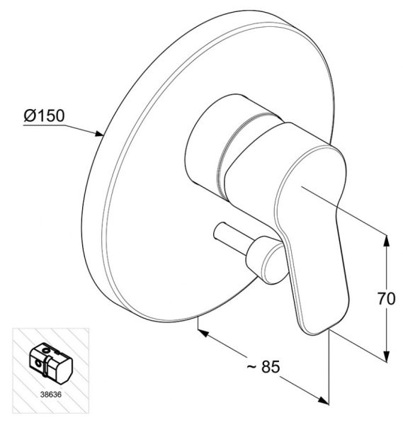 Встраиваемый смеситель для ванны и душа Kludi Pure&Easy хром 374190565