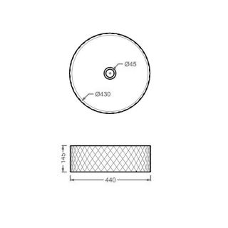 Раковина ArtCeram Rombo OSL009 37 00 серая 44 см